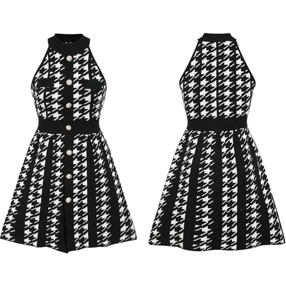 Cider houndstooth dress